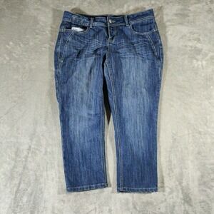 Rocawear Jeans Womens 16W Blue Cotton Blend Stretch Logo On Pocket Streetwear